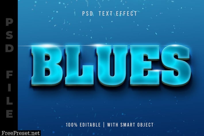 Luminous Blue PSD Text Effect PDXLCF8