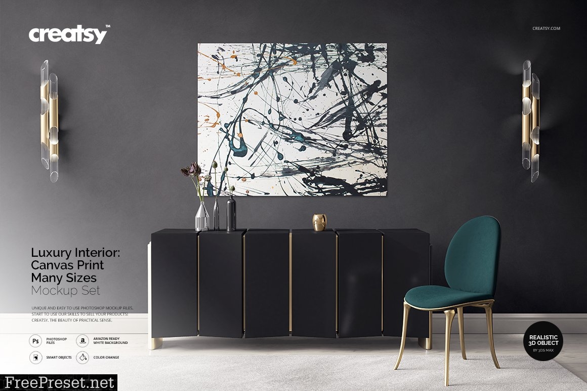 Luxury Interior Canvas Print Mockup 2872130