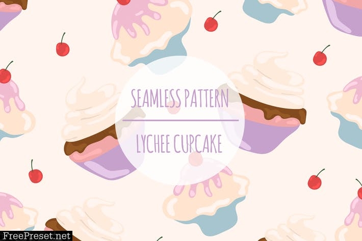 Lychee Cupcake – Seamless Pattern CP3GCGV