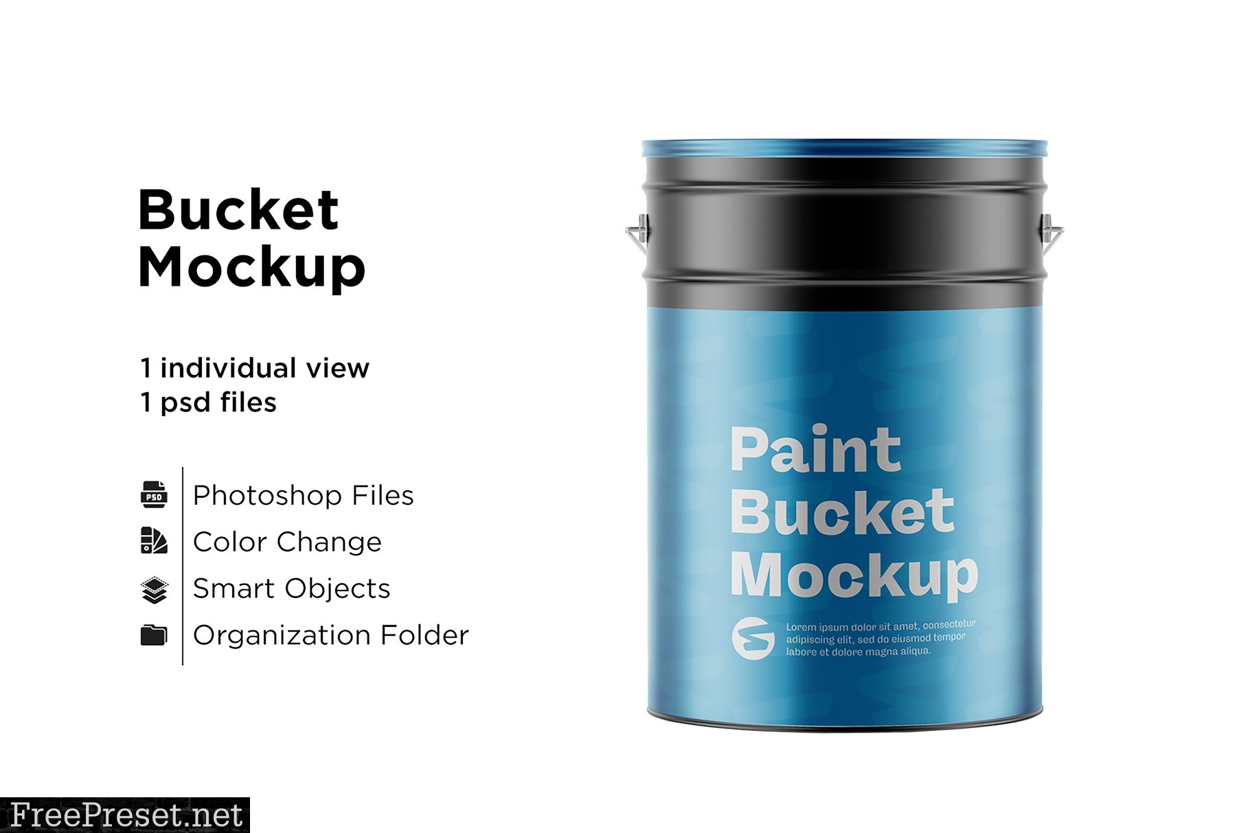 Metalic Paint Buckt Mockup 6063327