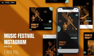 Music Festival Instagram Stories & Post Pack GBW8VBN
