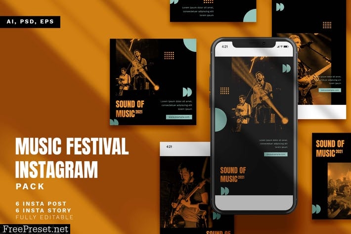 Music Festival Instagram Stories & Post Pack GBW8VBN