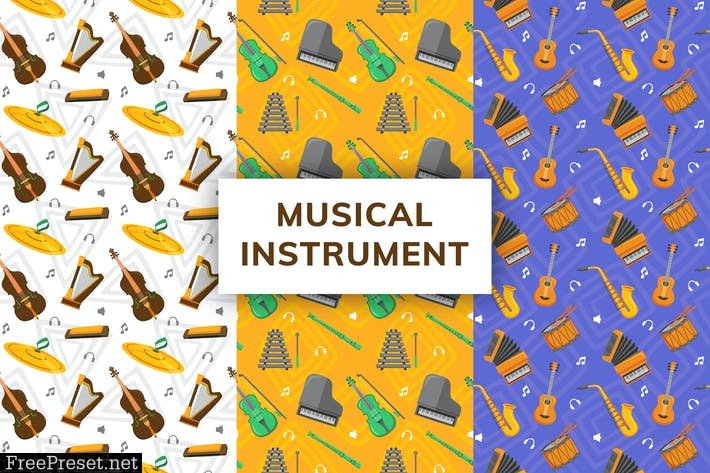 Musical Instrument Seamless Pattern MP5NLSW