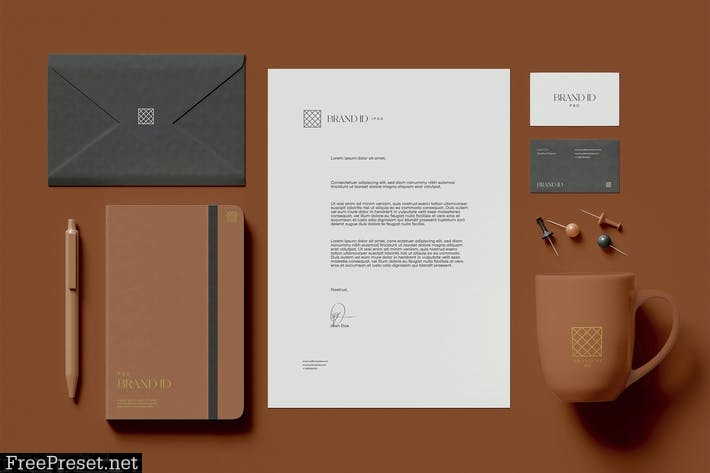 Office Stationery Set Mockup 74LF5T9