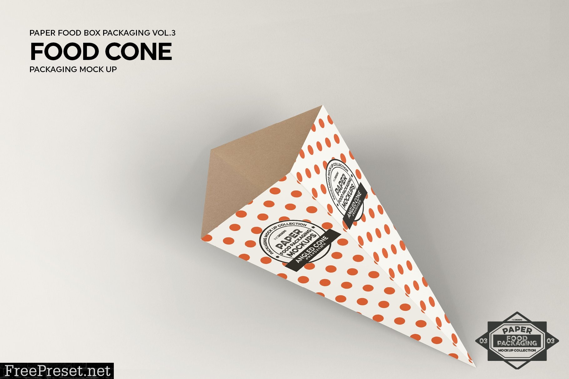 Paper Food Cone Packaging Mockup 1211255