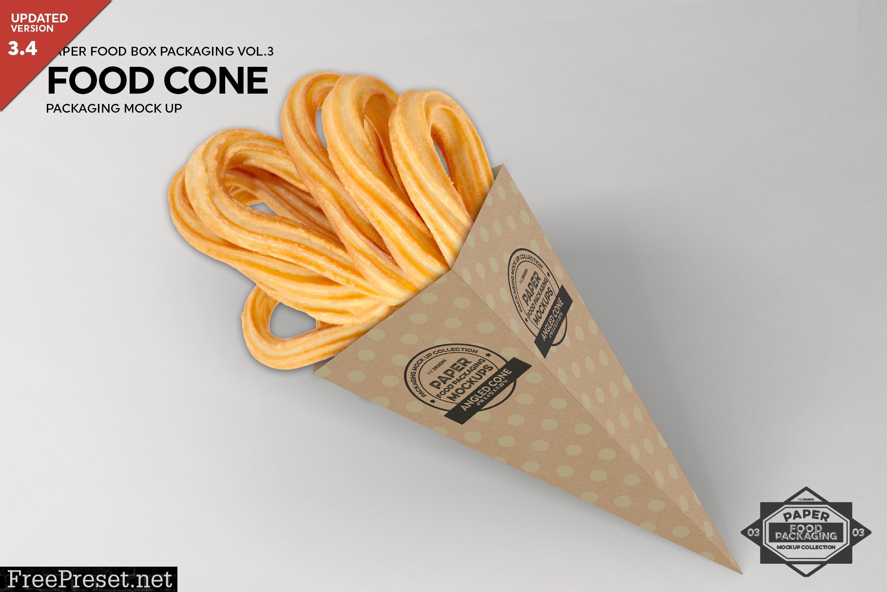 Paper Food Cone Packaging Mockup 1211255