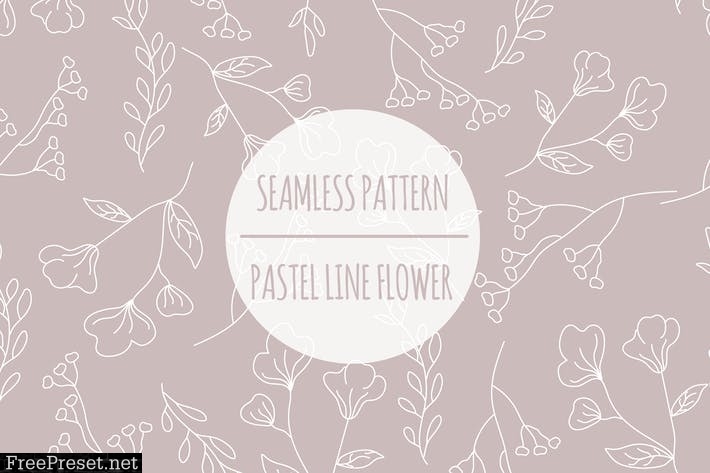Pastel Line Flower – Seamless Pattern 6W8ZTSP