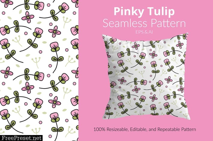 Pinky Tulip Pattern 5BJFLLX