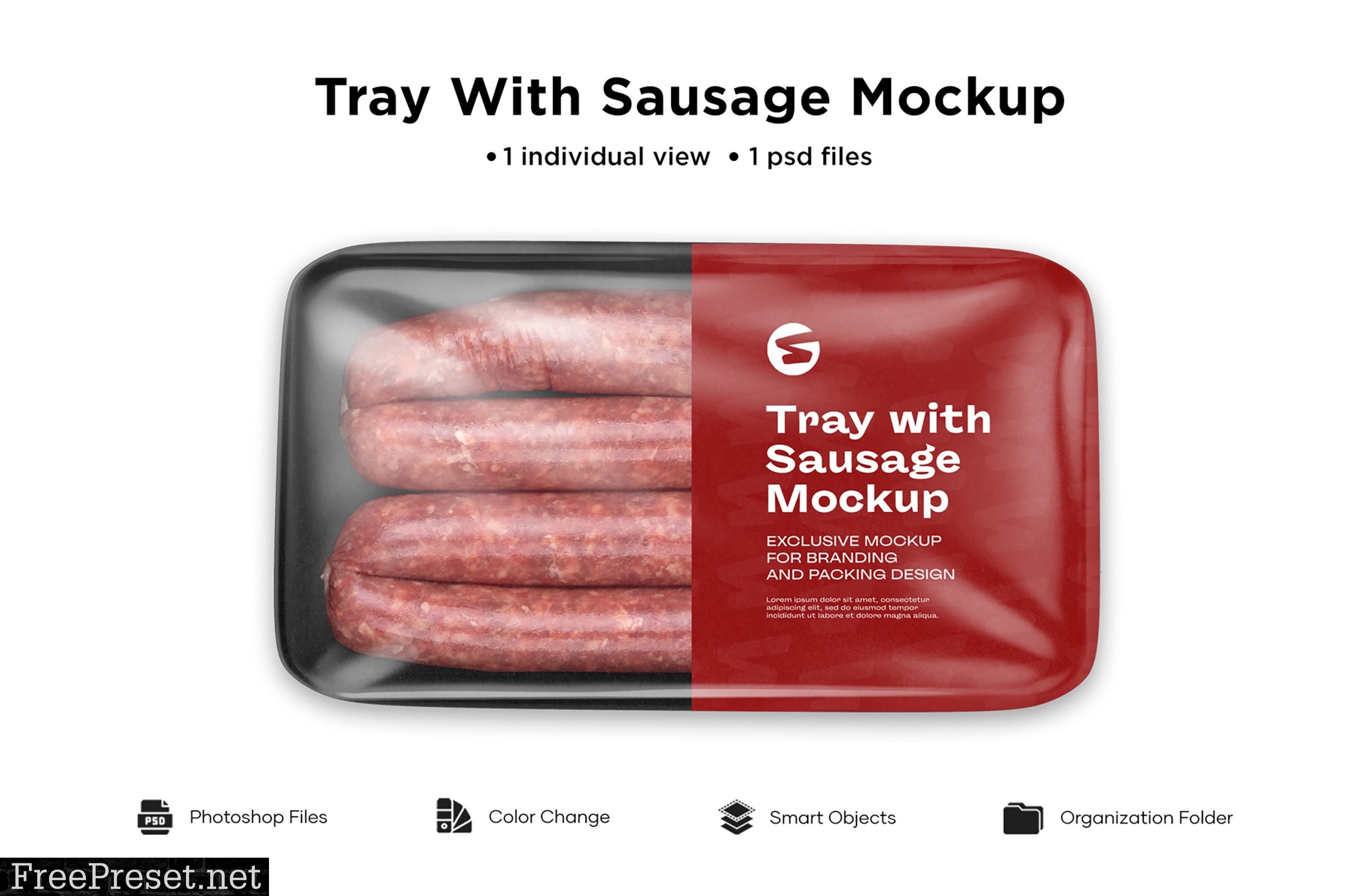 Plastic Tray With Sausage Mockup 6063387