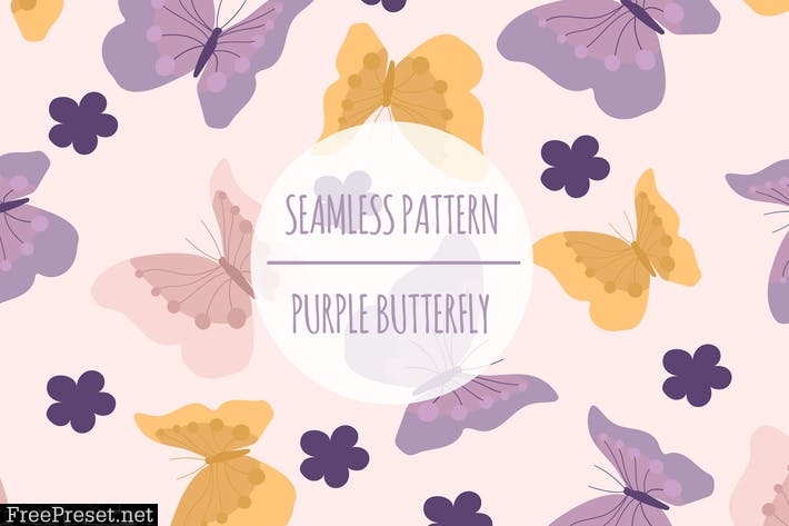 Purple Butterfly – Seamless Pattern AZDCHP2