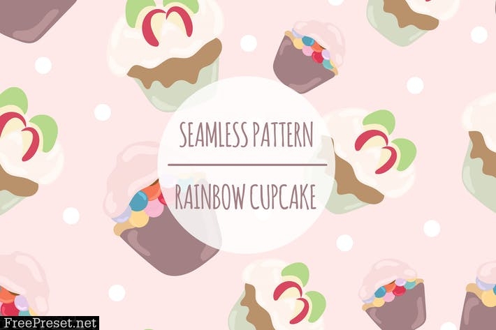 Rainbow Cupcake – Seamless Pattern 3B4PMH4