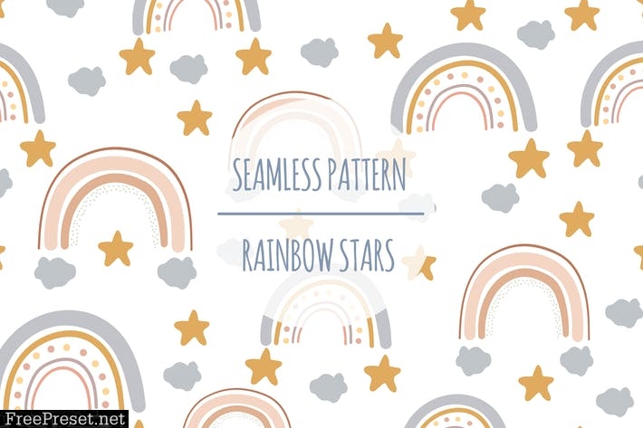 Rainbow Stars – Seamless Pattern 88PA8JG