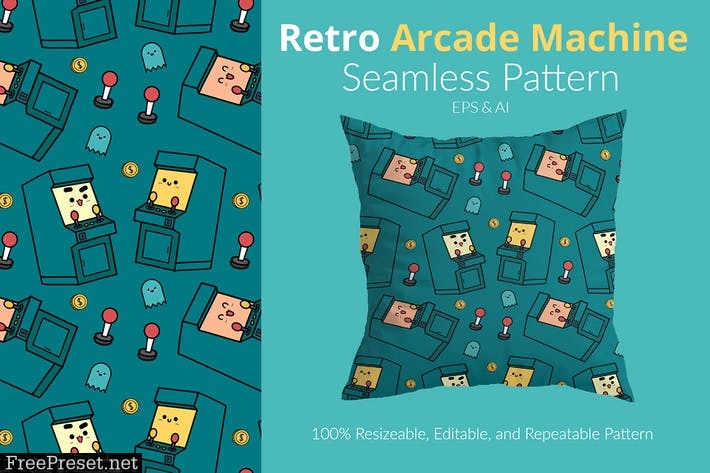 Retro Arcade Machine Pattern QT6289H