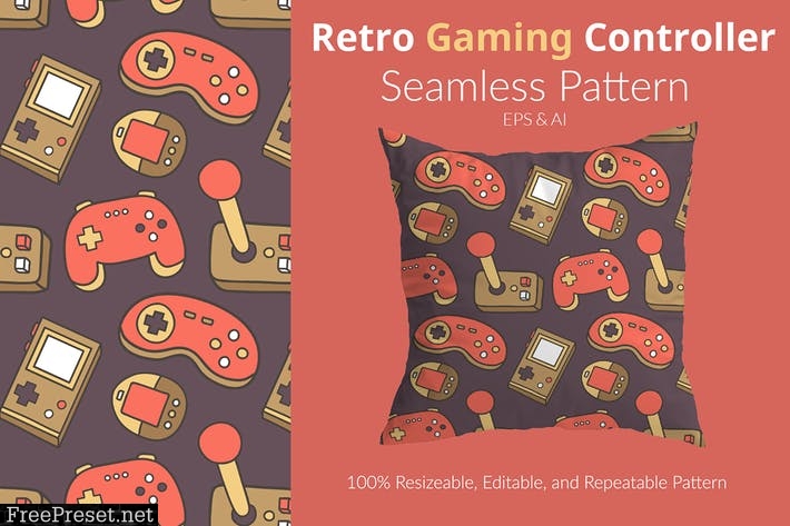 Retro Gaming Controller Pattern W35C9CJ