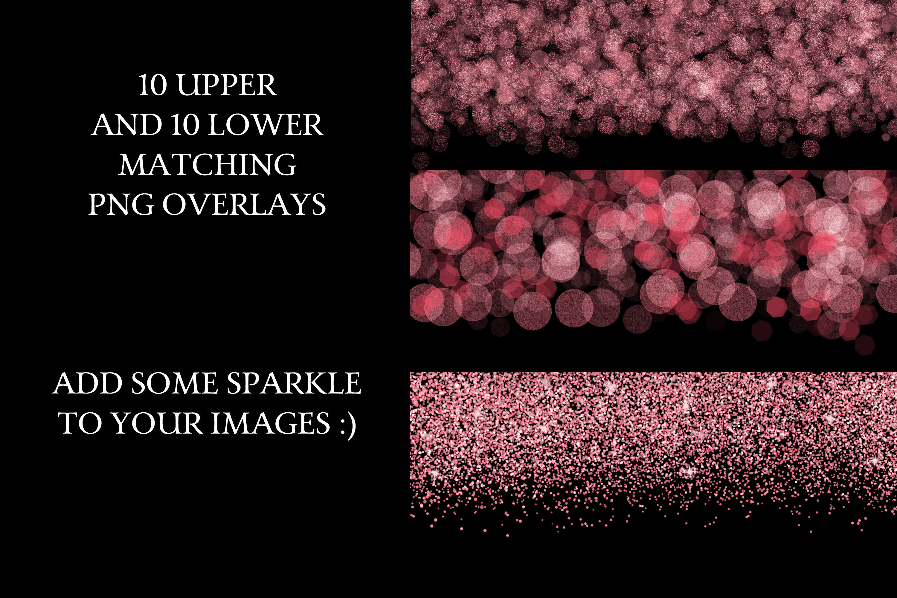 Rhodonite Pink - 10 Upper & 10 Lower Decorative Overlays