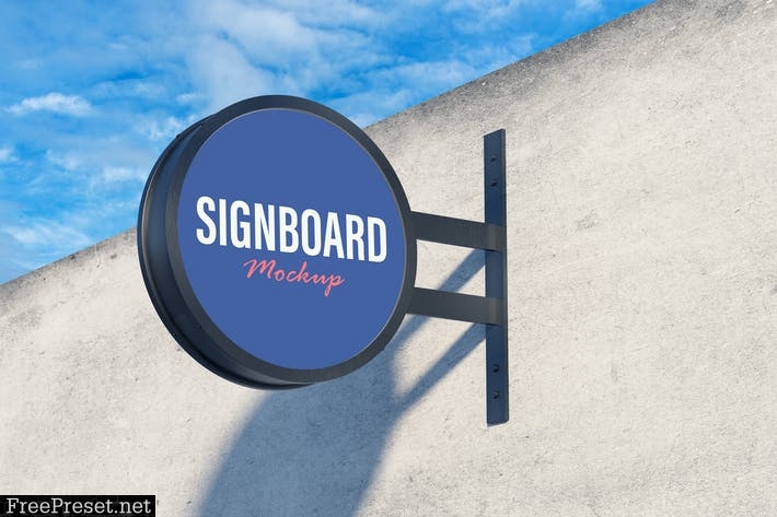 Round Signboard Mockup G3BRQEY