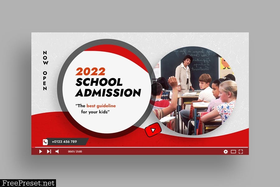 School Admission YouTube Thumbnail & Web AD Banner EWUNNCB