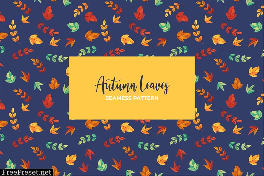 Seamless Autumn Leaves Pattern 72JWRBE