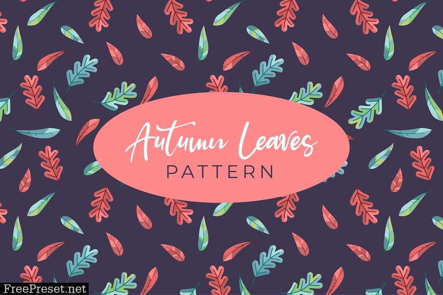 Seamless Autumn Leaves Pattern Vol. 02 V3E8MYQ