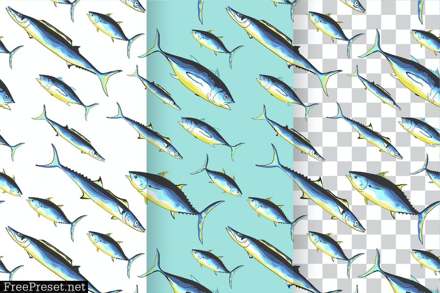 Seamless Fish Pattern X94RFXJ