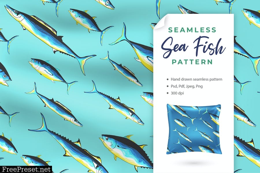 Seamless Fish Pattern X94RFXJ