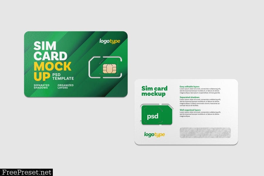 Sim Card Mockup Set DNE4GHT