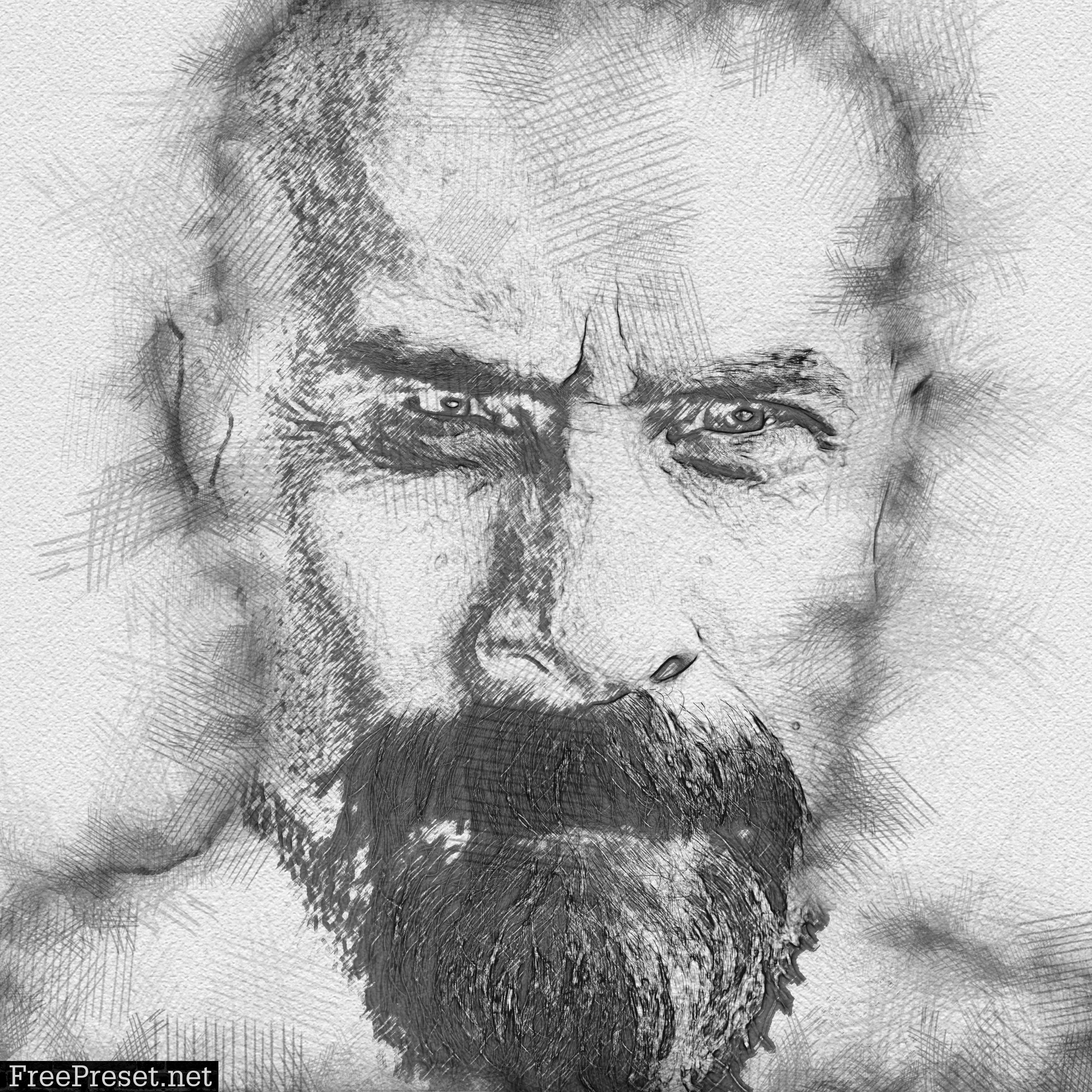 Sketch Portrait - Pencil Photoshop Action 30365021