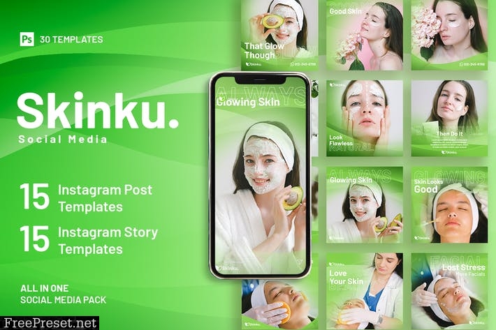 Skinku- 30 Instagram Post & Story Template 3LXJVH2