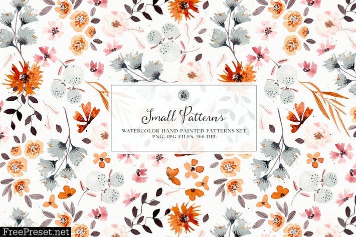 Small Patterns - watercolor patterns set FXWTZX4