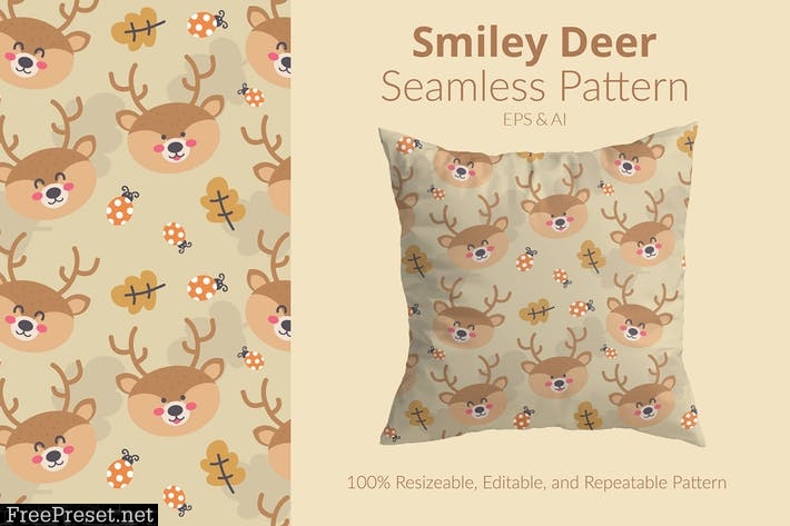 Smiley Deer Pattern