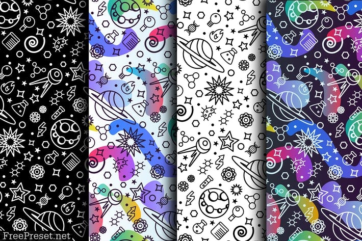 Space Science Seamless Patterns Set D7VMJZP