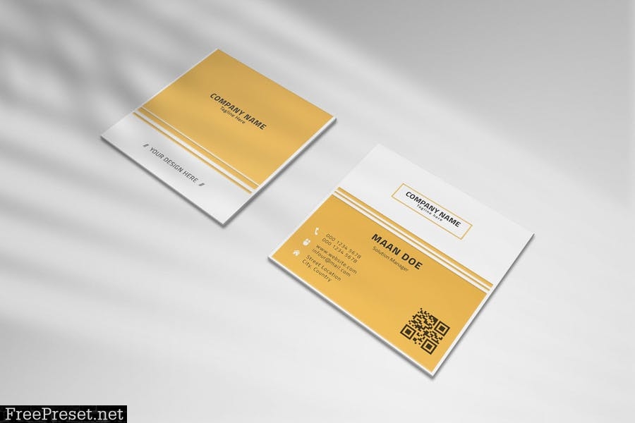 Square Business Card Mockup FQJ4LTA