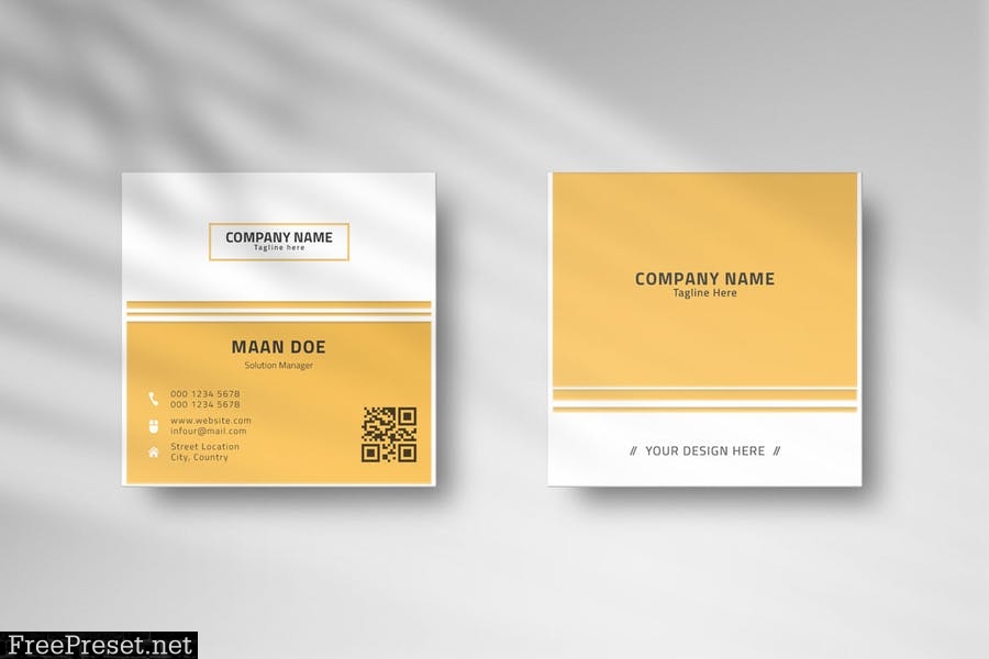 Square Business Card Mockup FQJ4LTA