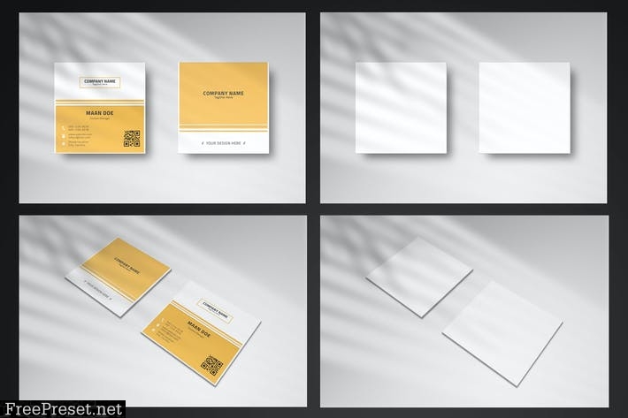 Square Business Card Mockup FQJ4LTA