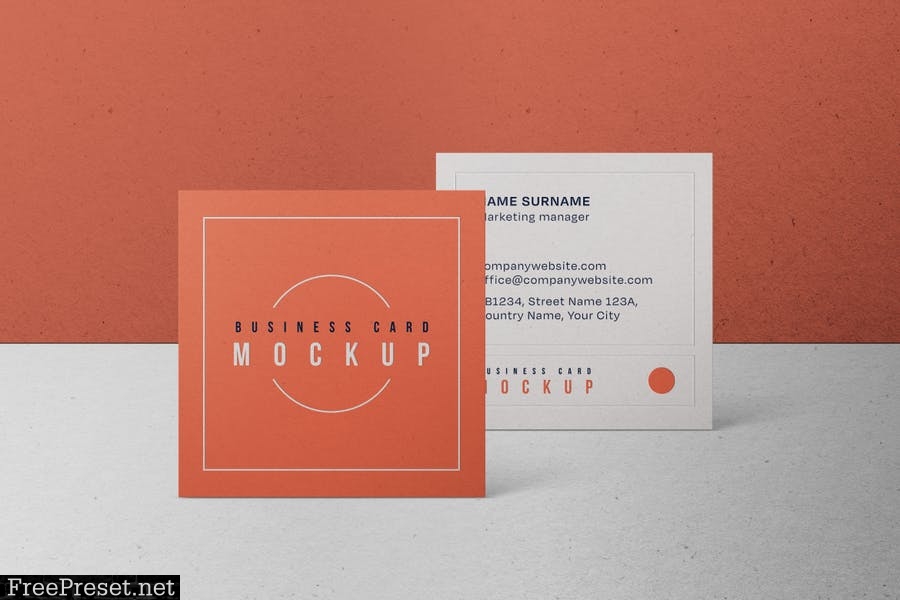 Square Business Card Mockup Set R4949TR