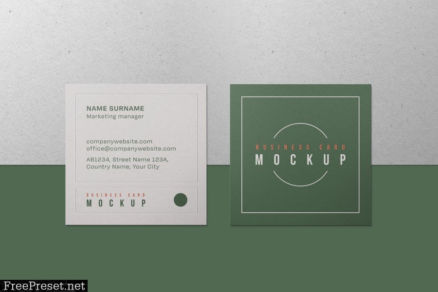 Square Business Card Mockup Set R4949TR