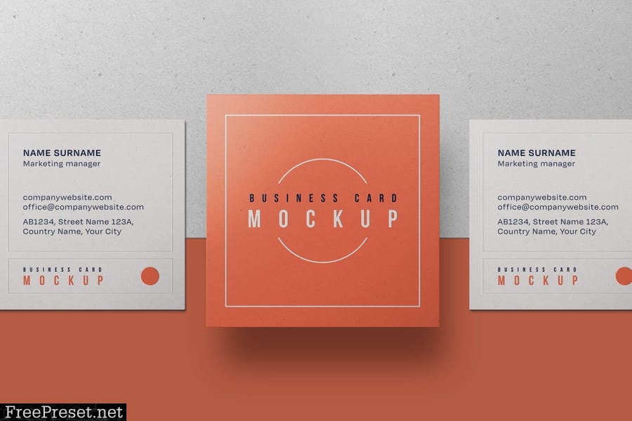 Square Business Card Mockup Set R4949TR