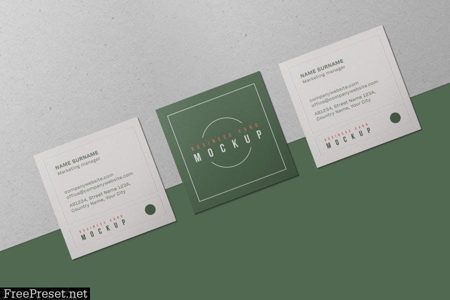 Square Business Card Mockup Set R4949TR