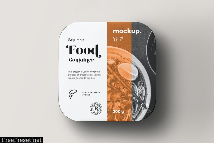 Square Food Container Mock-up T2W79ZG