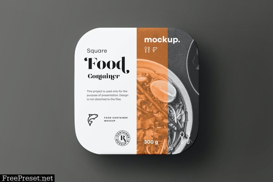 Square Food Container Mock-up T2W79ZG