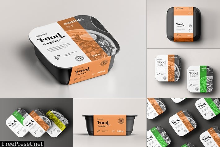 Square Food Container Mock-up T2W79ZG