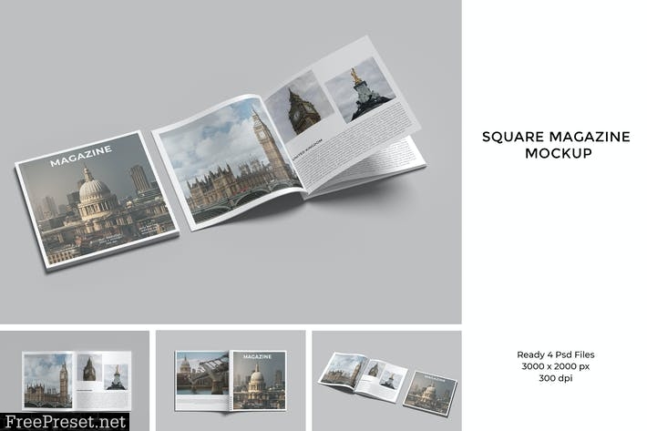 Square Magazine Mockup V.2 2LUHGV3