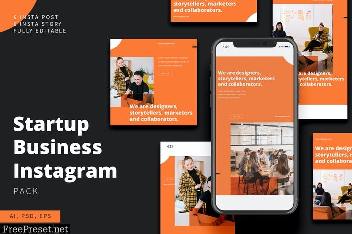 Startup Business Instagram Stories & Post Pack DHR38C2