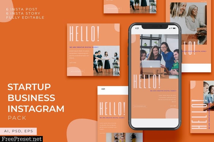 Startup Business Instagram Stories & Post Pack JDWW3KA