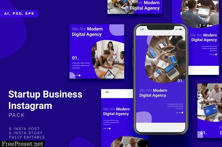 Startup Business Instagram Stories & Post Pack NW2JYAE