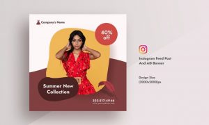 Summer Dress Promotional Instagram offer AD Banner A76CTVR
