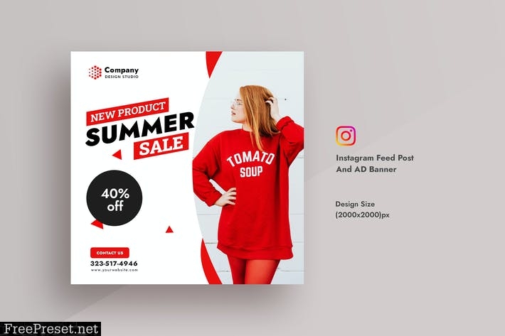 Summer Sale & Promotional Instagram AD Bannner 5BE3JUQ