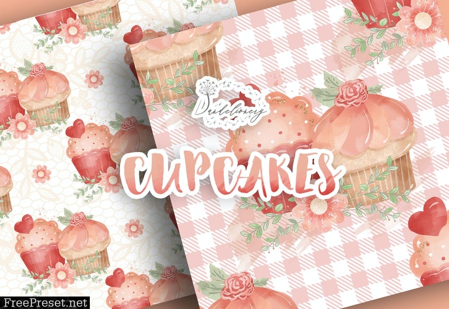 Sweet cupcake digital papaers X6XD9ZK