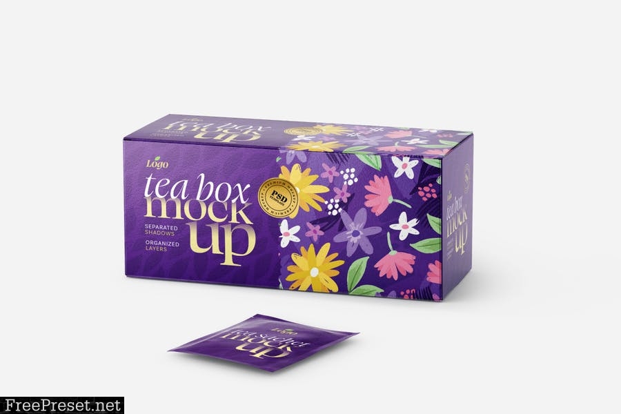 Download Tea Box And Tea Bag Mockup Set