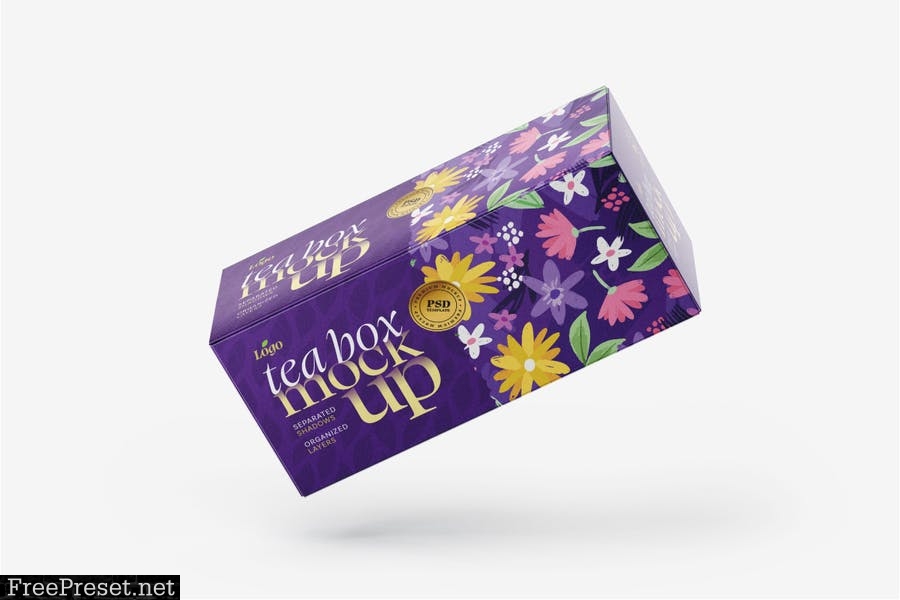 Tea Box and Tea Bag Mockup Set JWTTPMA